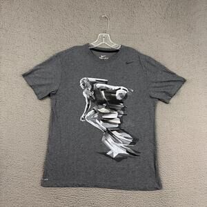 T-Shirt Mens Large Gray Black Mamba Kobe Bryant Logo Dri-Fit Rare Casual